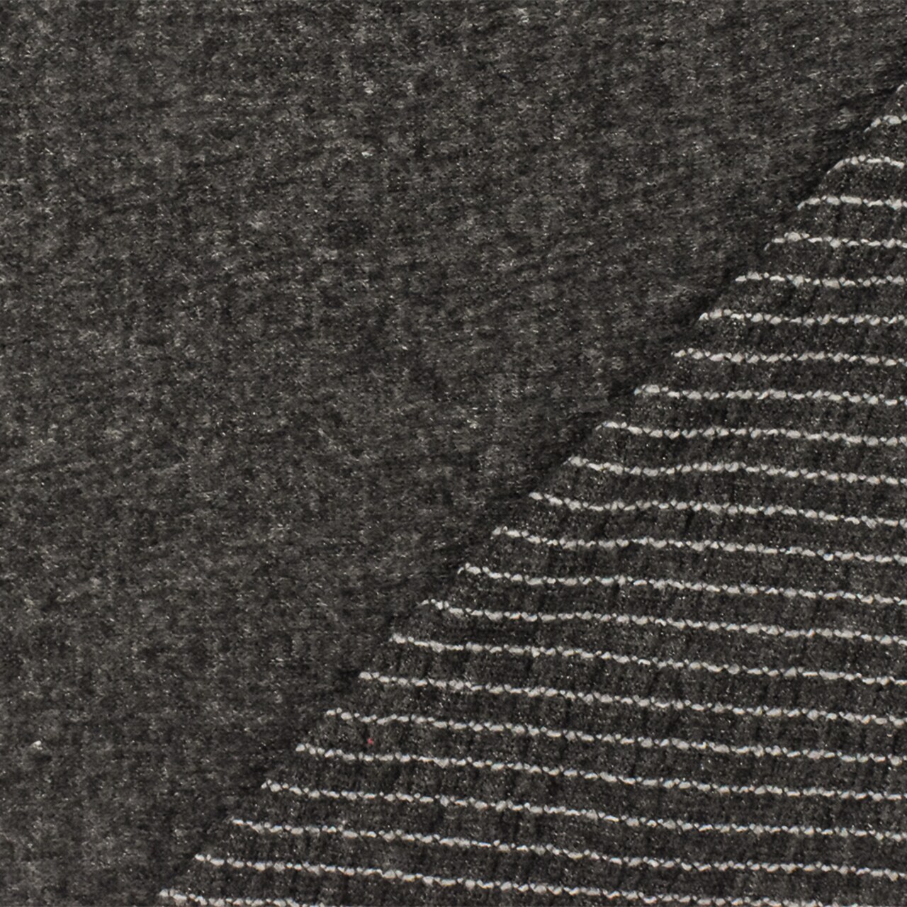 Off Black-White Crinkled Stripe Stretch Cotton Jersey Knit Fabric By the Yard